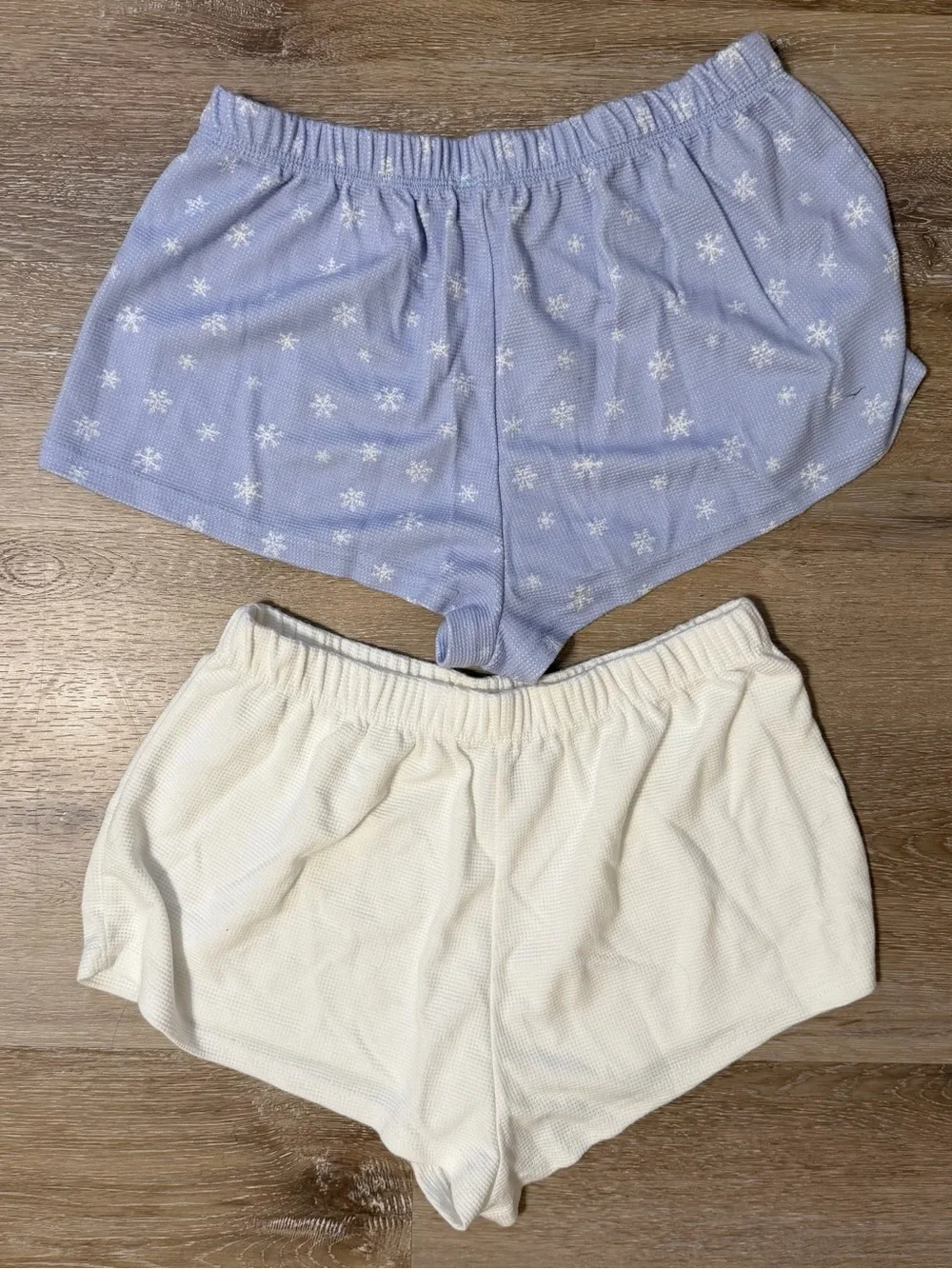 Always You Two-Pack Sleep Shorts in Light Blue Snowflake & White
